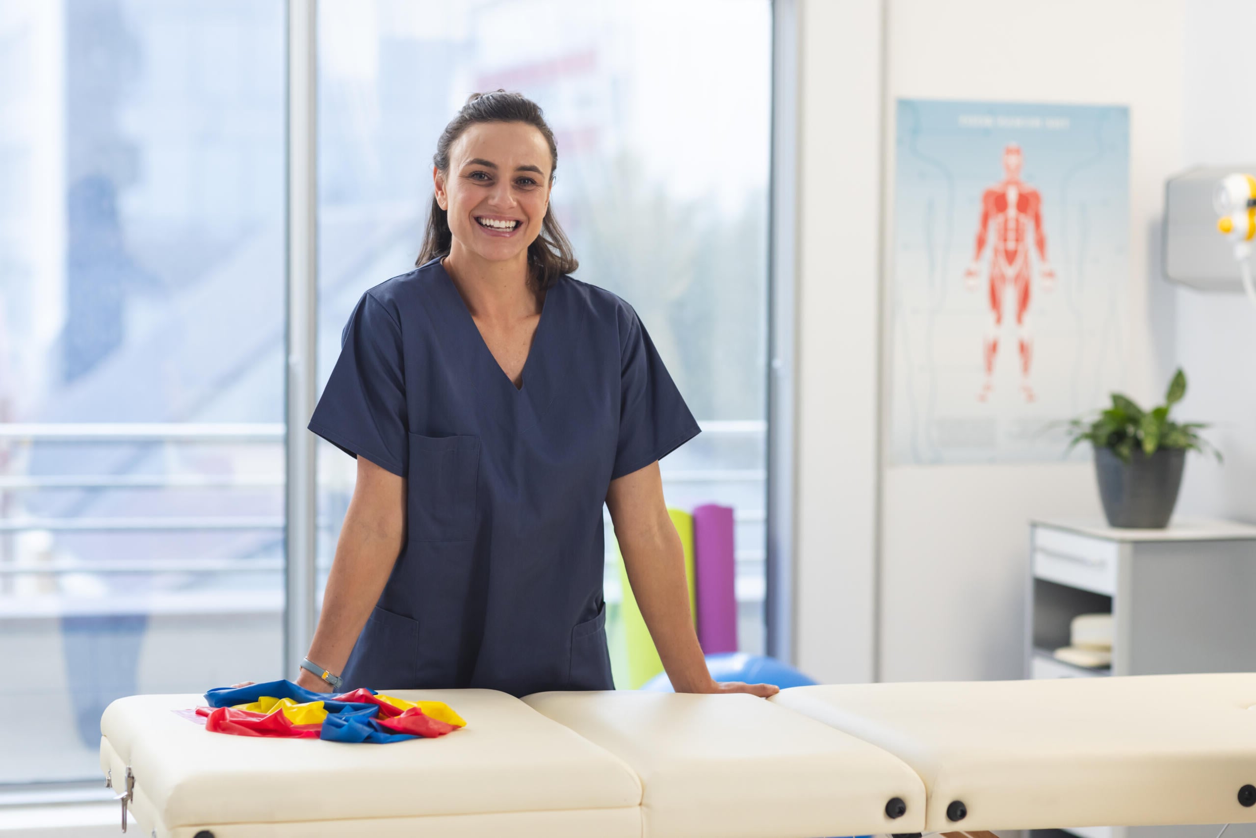 Smiling physical therapist in clinic at Gardner physical therapy.